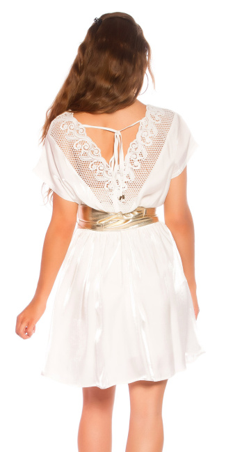 Shiny Minidress with back details White